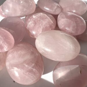 rose quartz soapstone large tumblestones polished natural mineral crystal healing NZ energy cleansing crystals chakra crystals NZ meditation stones spiritual gifts NZ Aotearoa