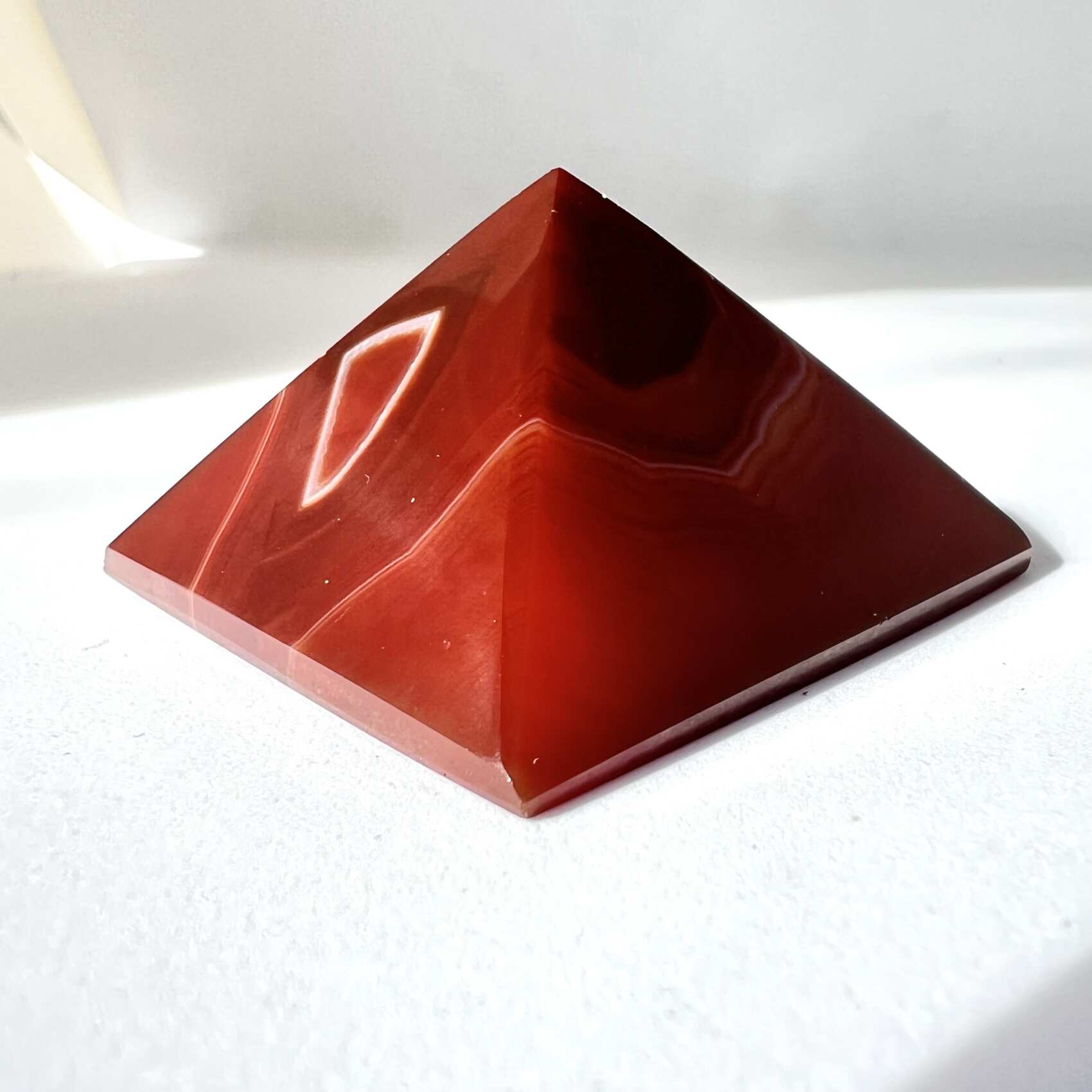 orange agate pyramid natural mineral crystal healing NZ energy cleansing crystals chakra crystals NZ meditation stones spiritual gifts NZ Aotearoa