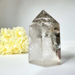 lodolite clear quartz tower natural mineral crystal healing NZ energy cleansing crystals chakra crystals NZ meditation stones spiritual gifts NZ Aotearoa