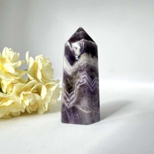 chevron amethyst tower natural mineral crystal healing NZ energy cleansing crystals chakra crystals NZ meditation stones spiritual gifts NZ Aotearoa